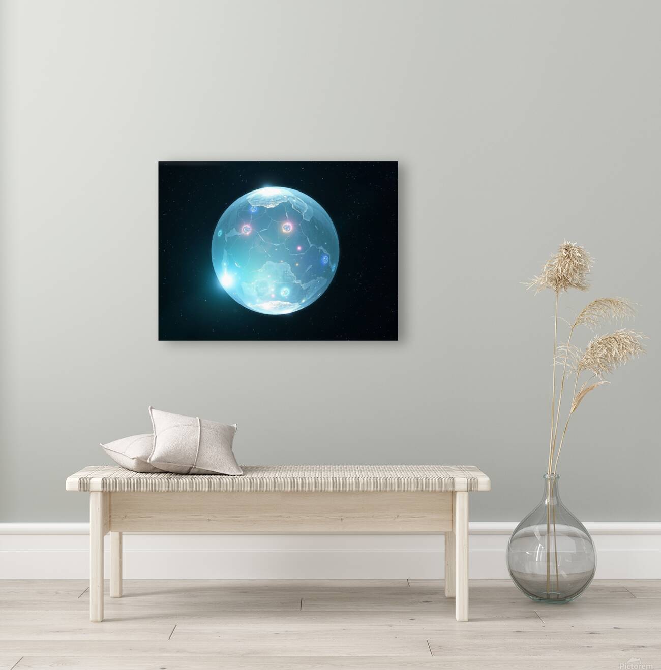  A Crystal Planet Floating in Deep Space Reproduction