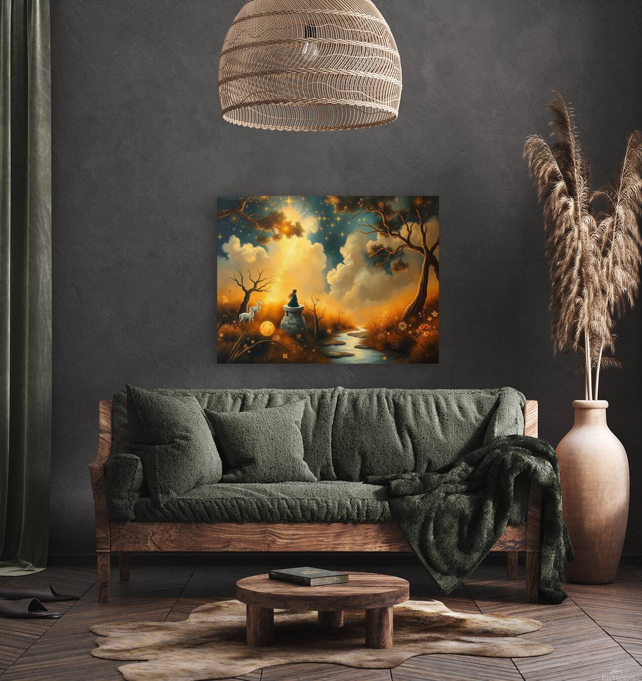 A wall art drawing by an artists imagination Reproduction