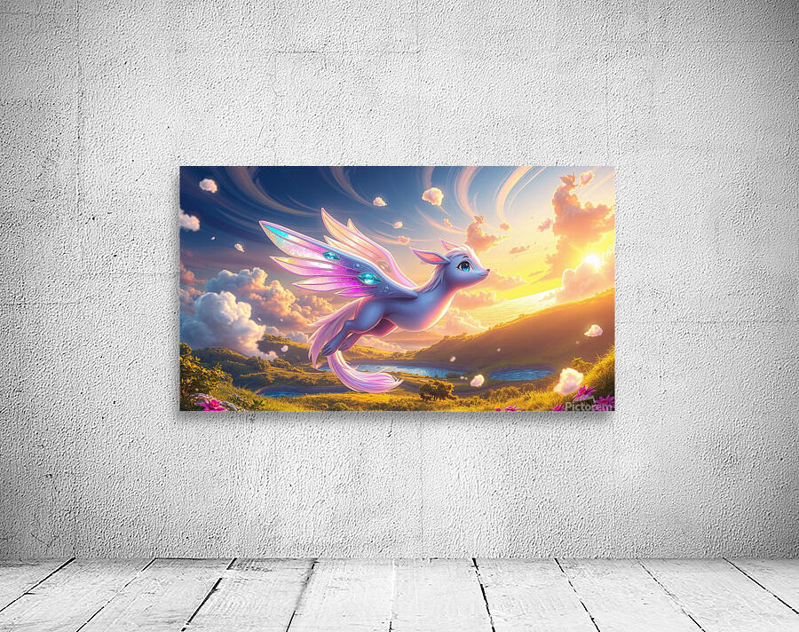 Image of an angel with the shape of a horse but an angel that flies Wall Preview