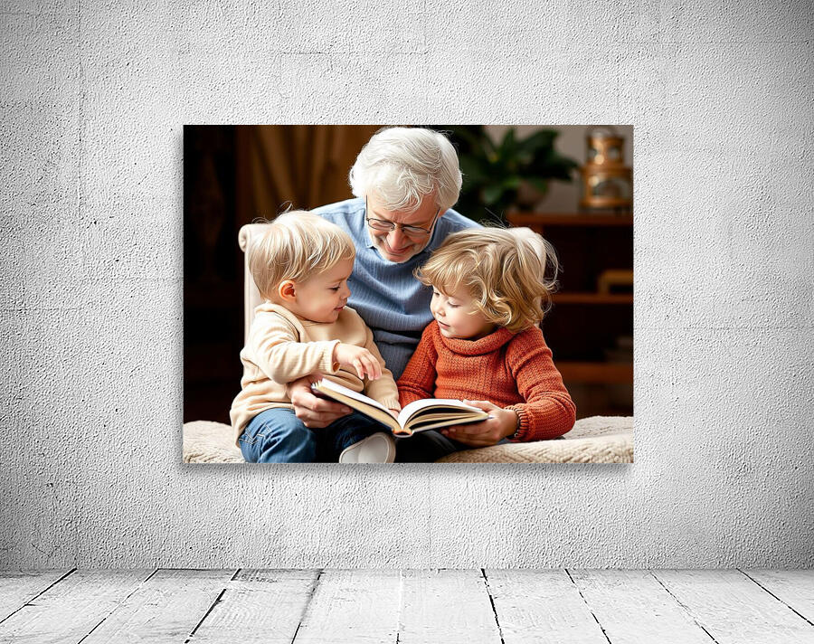 A Grandparent Reading a Story to a Child Wall Preview