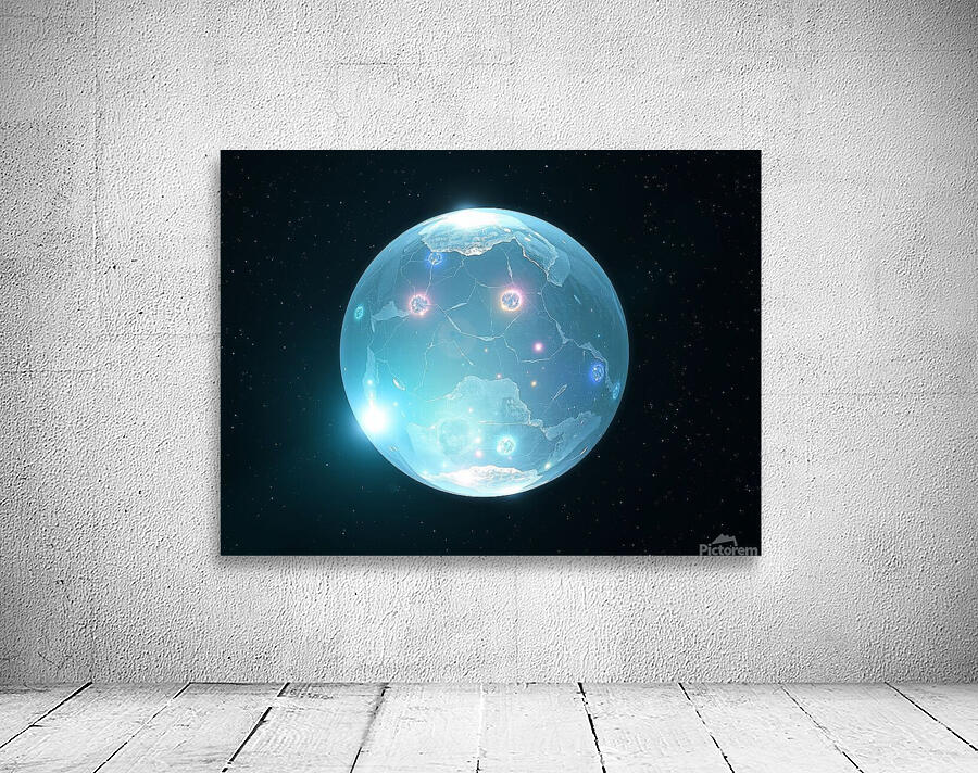  A Crystal Planet Floating in Deep Space Wall Preview