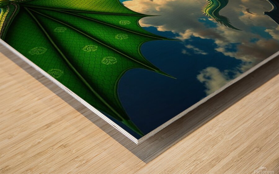 Green Dragon Dragon Has Pine Cone s4VGi Wood print