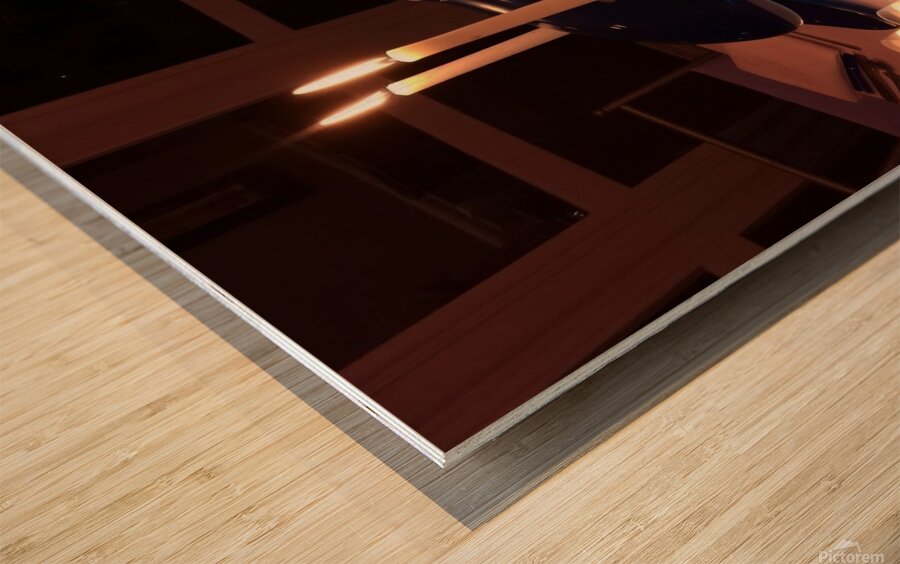 The dolphin with candles on the table is amazing and beautiful Wood print