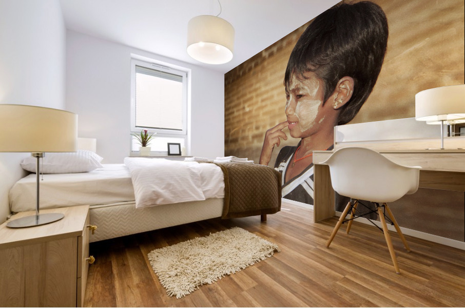 Myanmar boy Mural print