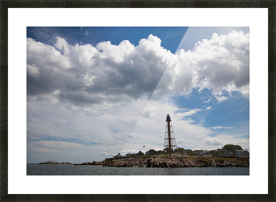 Marblehead Lighthouse under Billowy Clouds Picture Frame print