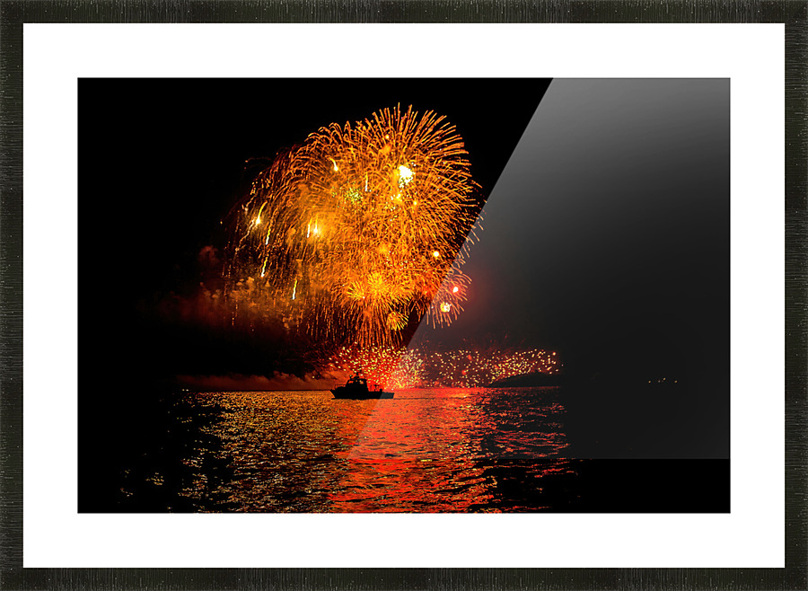 Marblehead Fireworks on the Harbor Picture Frame print