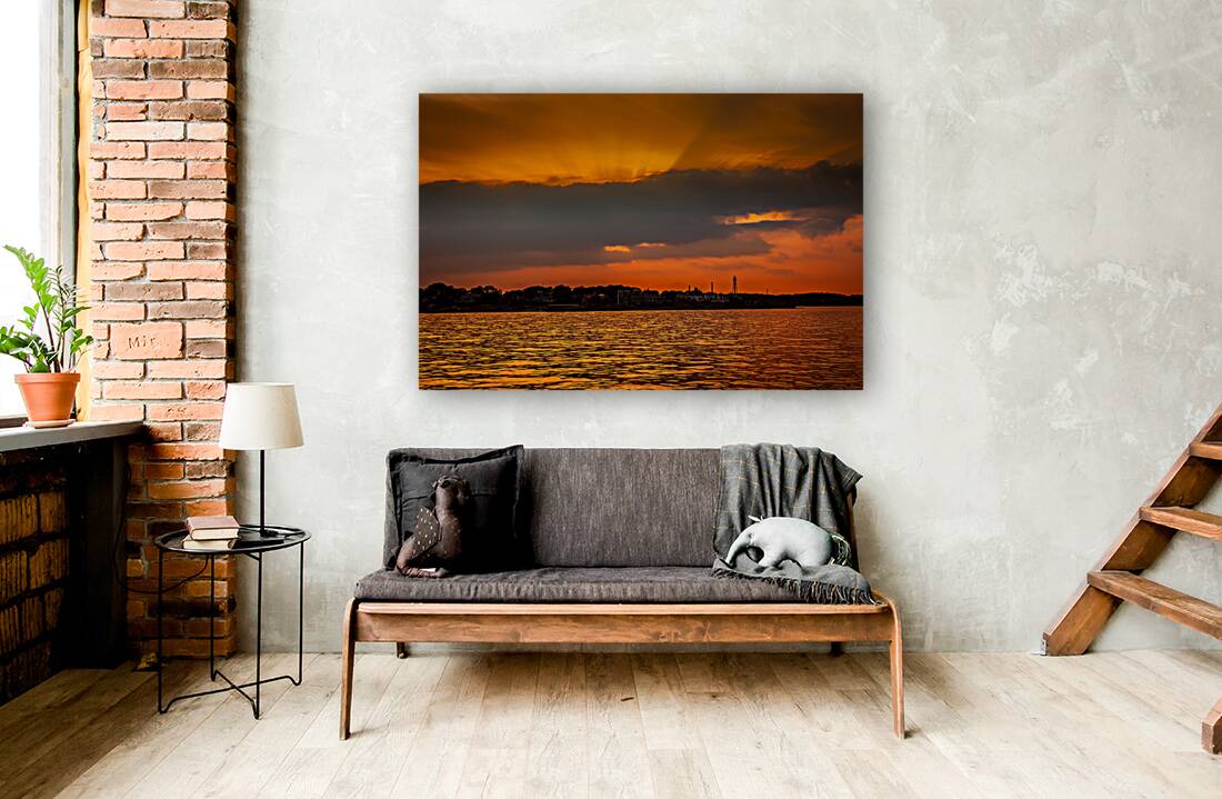 Radiant Dusk Over Marblehead Lighthouse Reproduction