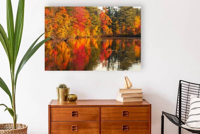 Afternoon Glow: Fall Colors Reflect on Tranquil Waters by Jeff Folger