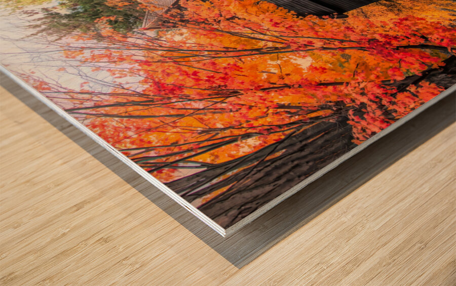 Seasons of Mystery: The Enigmatic Charm of Salems Witch House Wood print