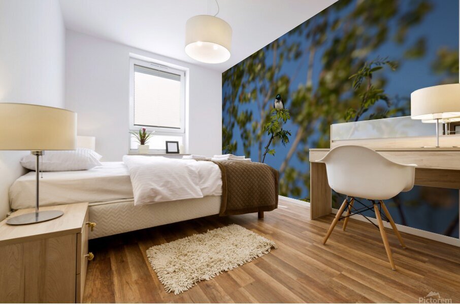 Posing amongst the trees Mural print