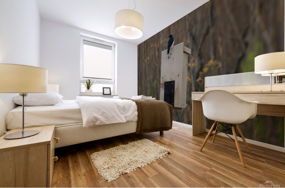 Hanging around at home Mural print