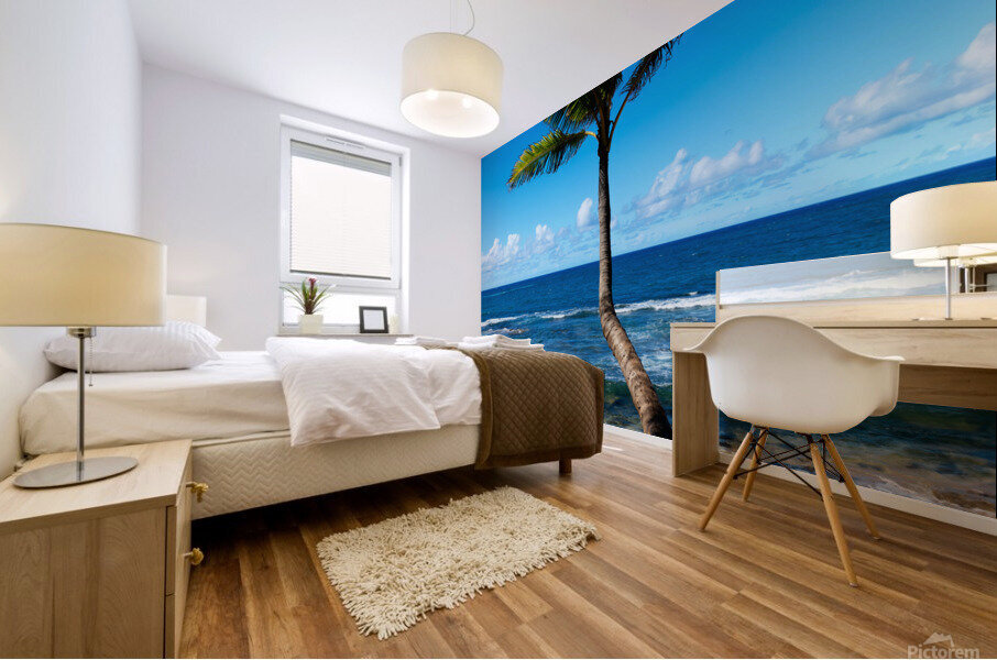 A Leaning Palm Tree Mural print