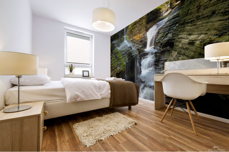 Rainbow falls flowing Mural print