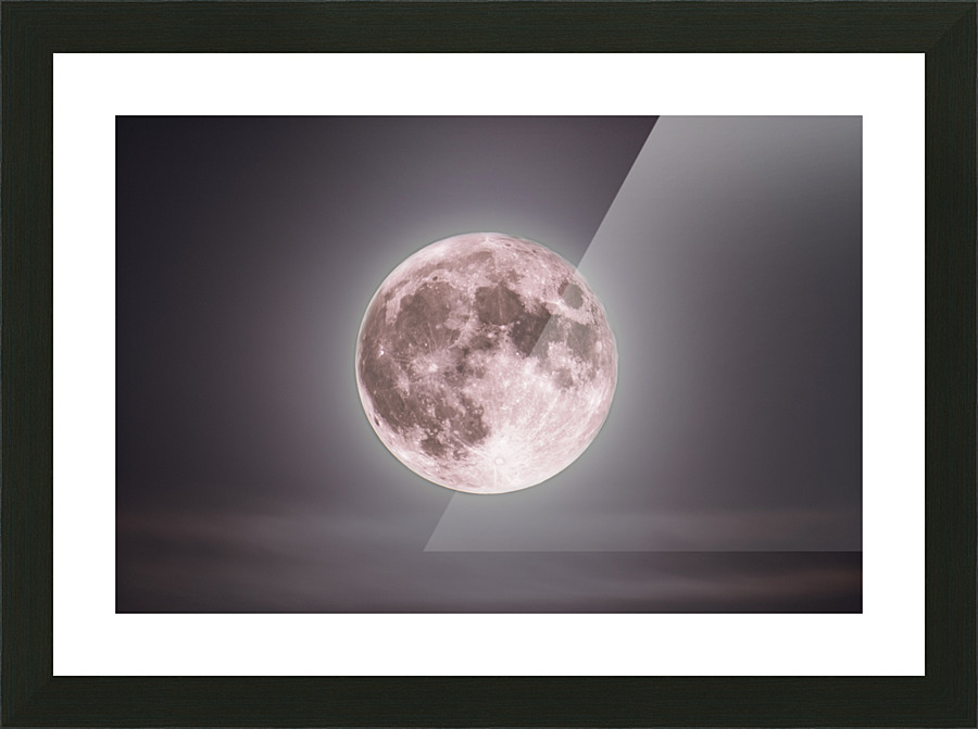 Super Moon Through the Clouds Picture Frame print