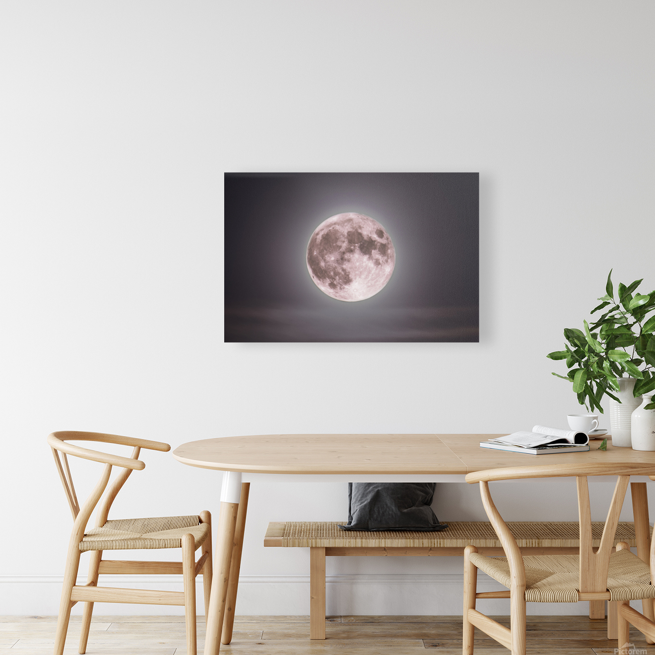 Super Moon Through the Clouds Reproduction