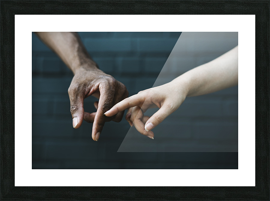 Hands touching together Picture Frame print