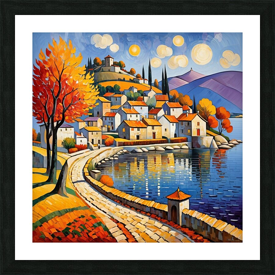 Lakeside Harmony in Fall Picture Frame print