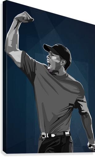 Tiger Woods Black Canvas Print