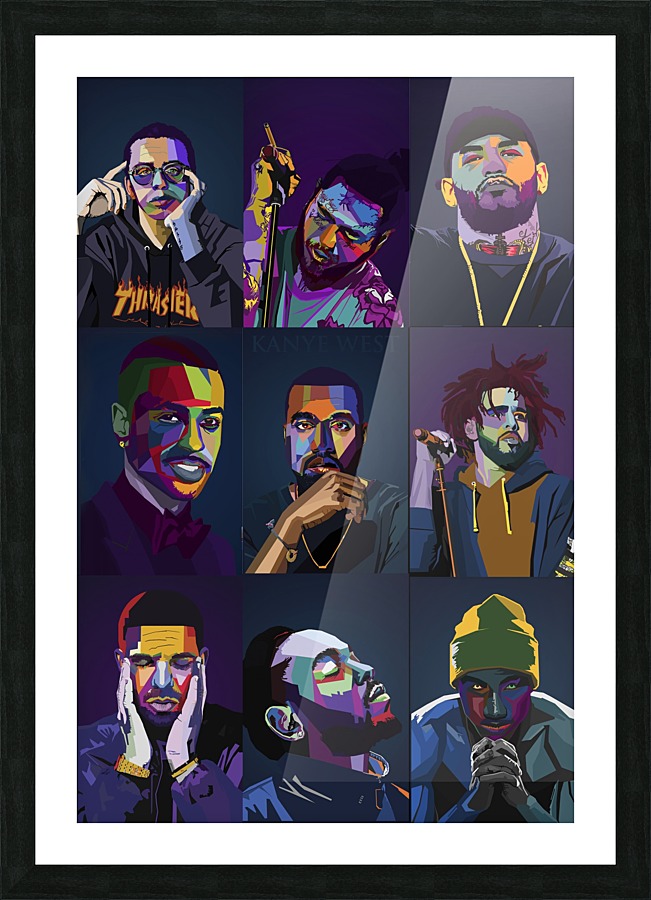 Rapper Collage Picture Frame print