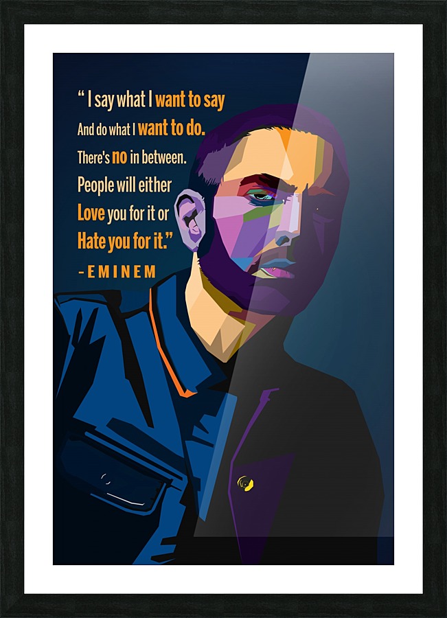 Eminem Quotes rapper Picture Frame print
