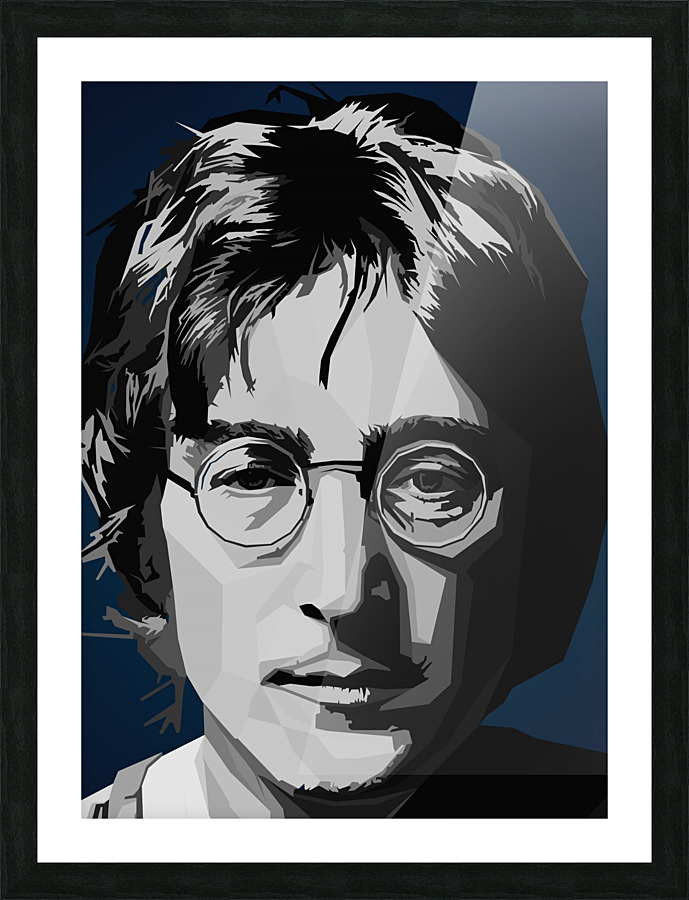 John Lennon Black Picture Frame print