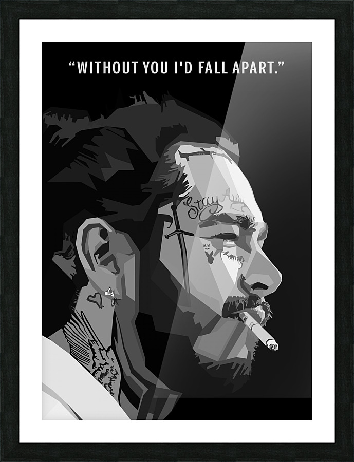 Post Malone Quotes Black Picture Frame print
