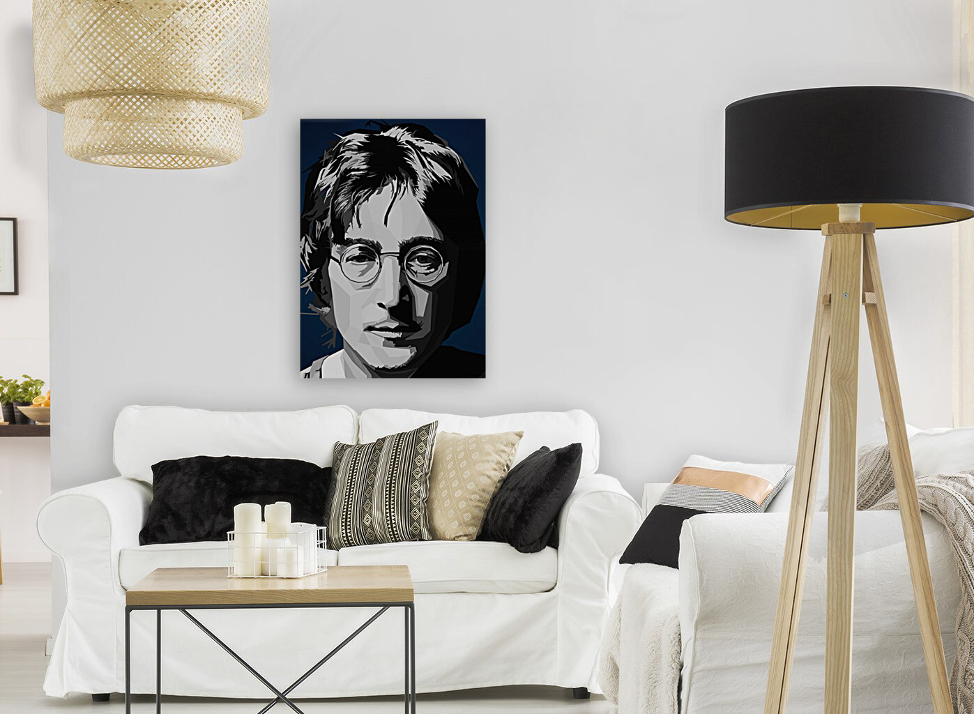John Lennon Black Reproduction