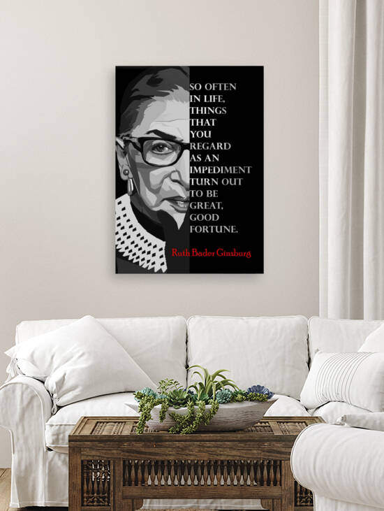 Ruth Bader Ginsburg Black QUOTES by Long Art