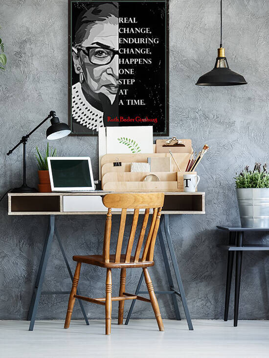 Ruth Bader Ginsburg Black QUOTES by Long Art