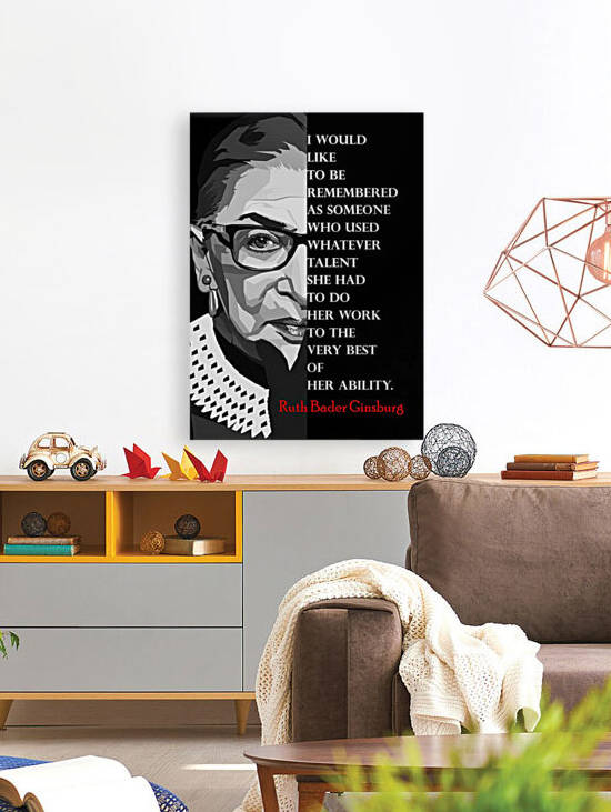 Ruth Bader Ginsburg Black QUOTES by Long Art