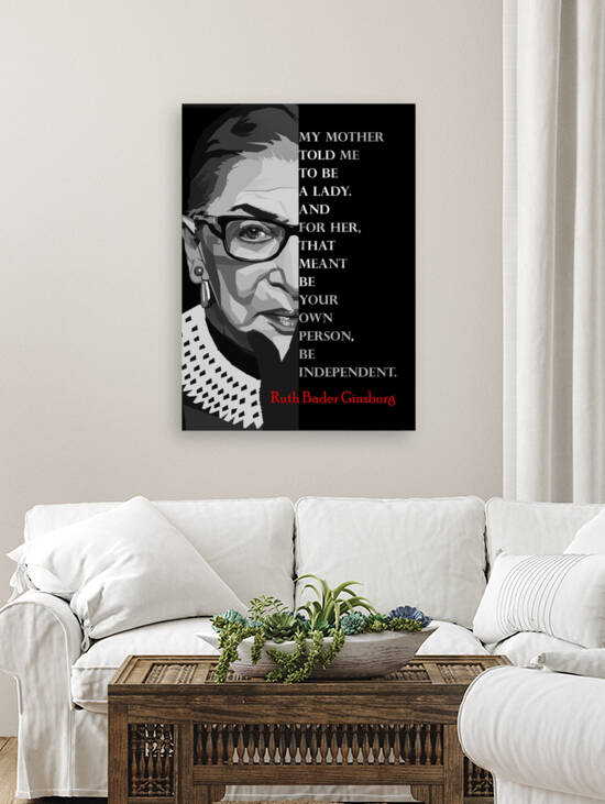 Ruth Bader Ginsburg Black QUOTES by Long Art