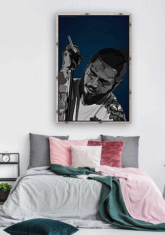 Post Malone Musician Black by Long Art