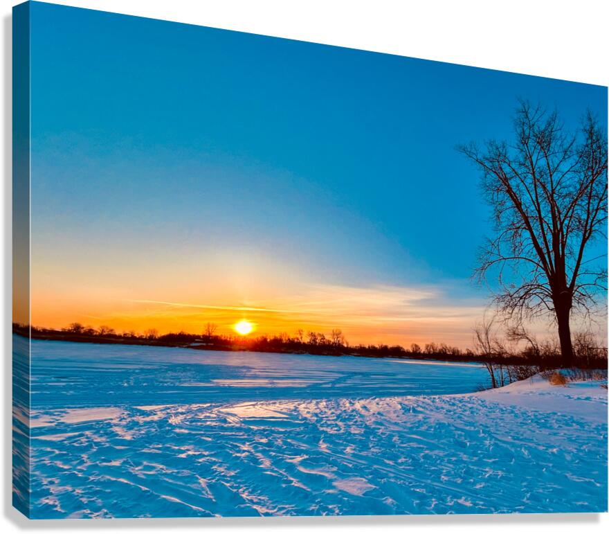 Sunrise in winter Canvas Print