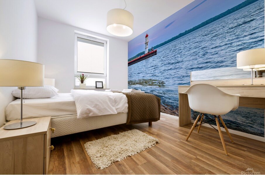 Sunset at the lighthouse 2 Mural print