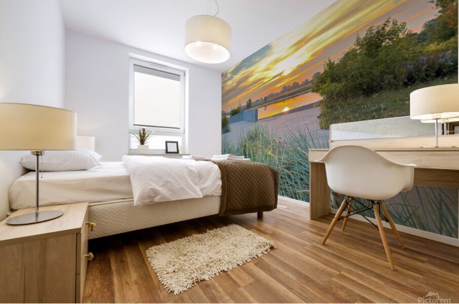 Grasses at dusk Mural print