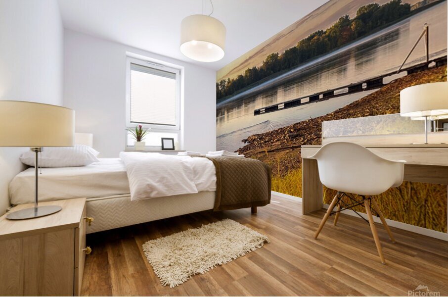 Mist wharf Mural print