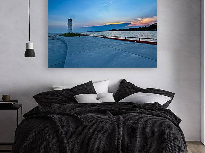 Sunset at the lighthouse by Genevieve Gagnon