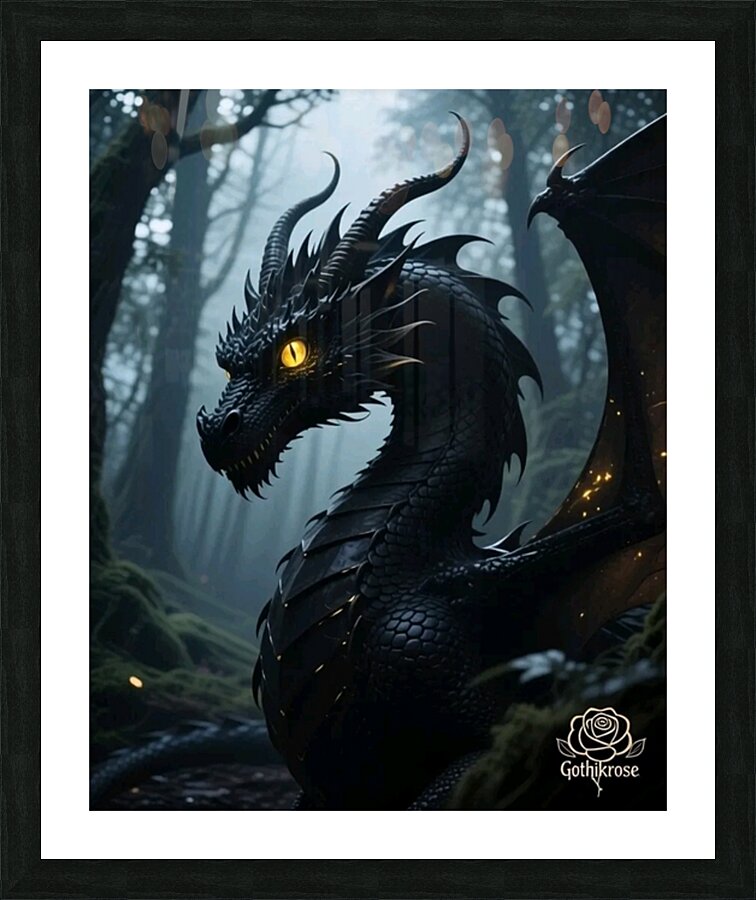 Black Dragon  Picture Frame print