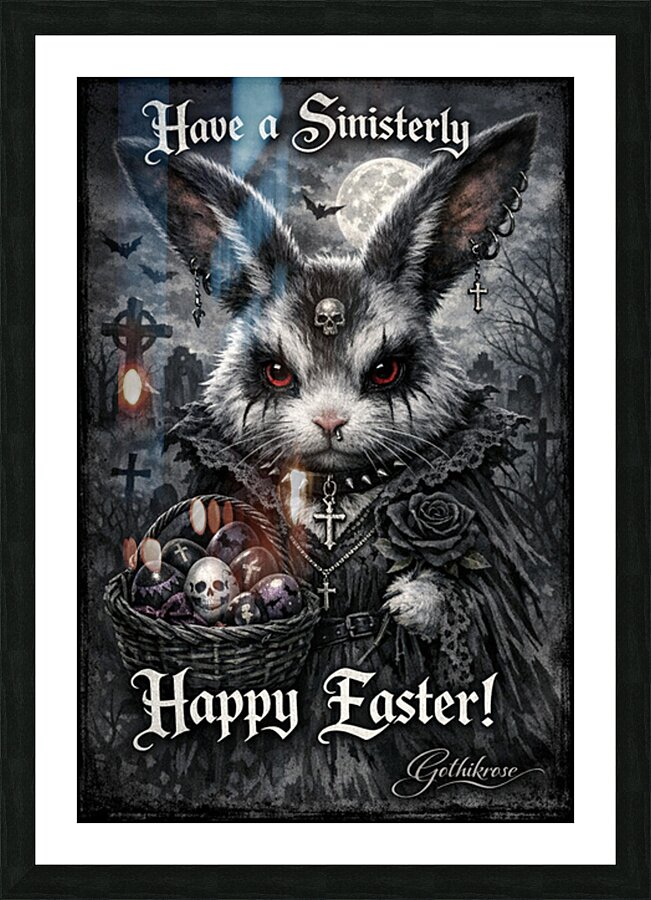Gothic Easter Bunny Picture Frame print