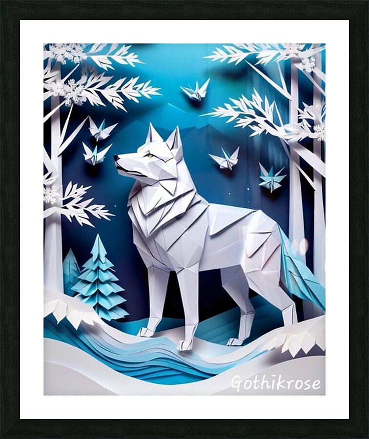 Cut out wolf Picture Frame print