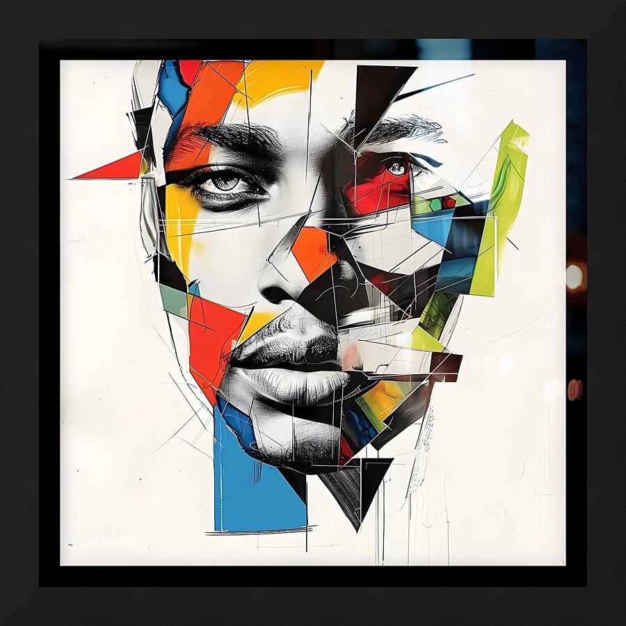 Fragmented Face 23 Picture Frame print