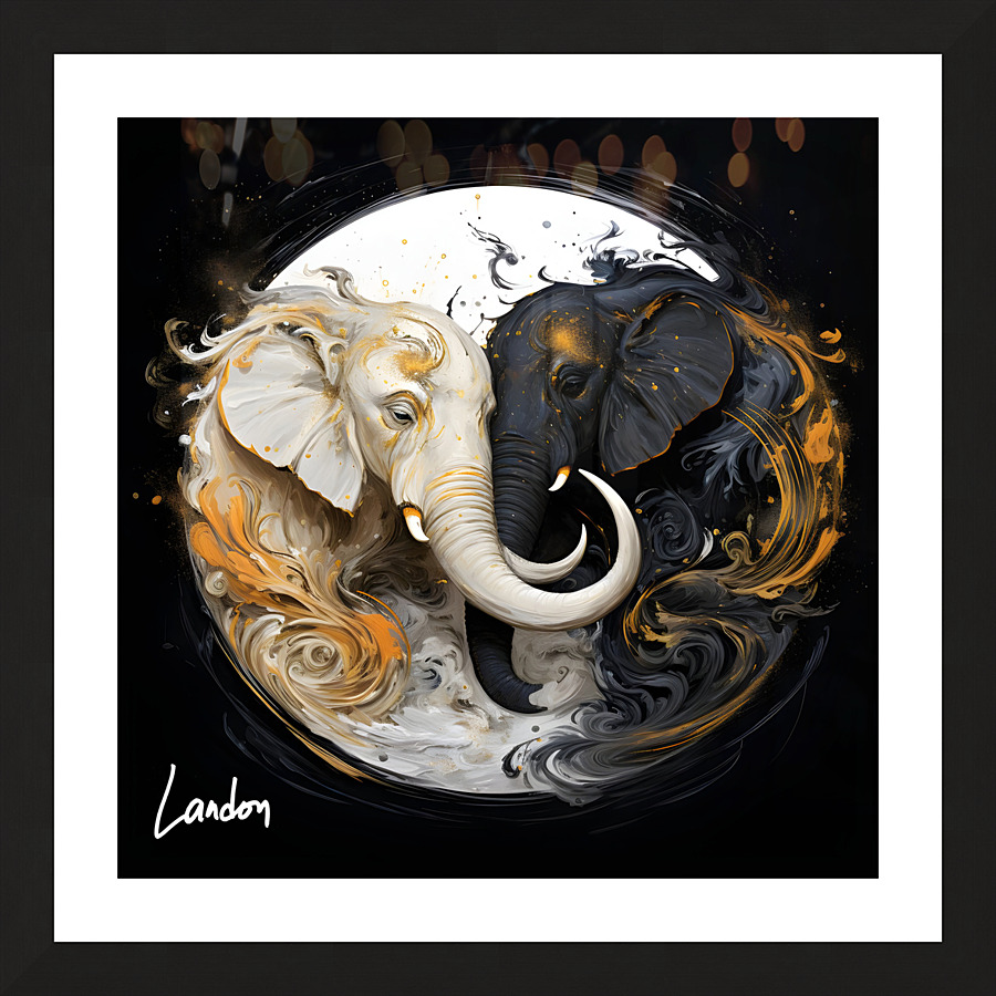 yin yang ele 4 Picture Frame print