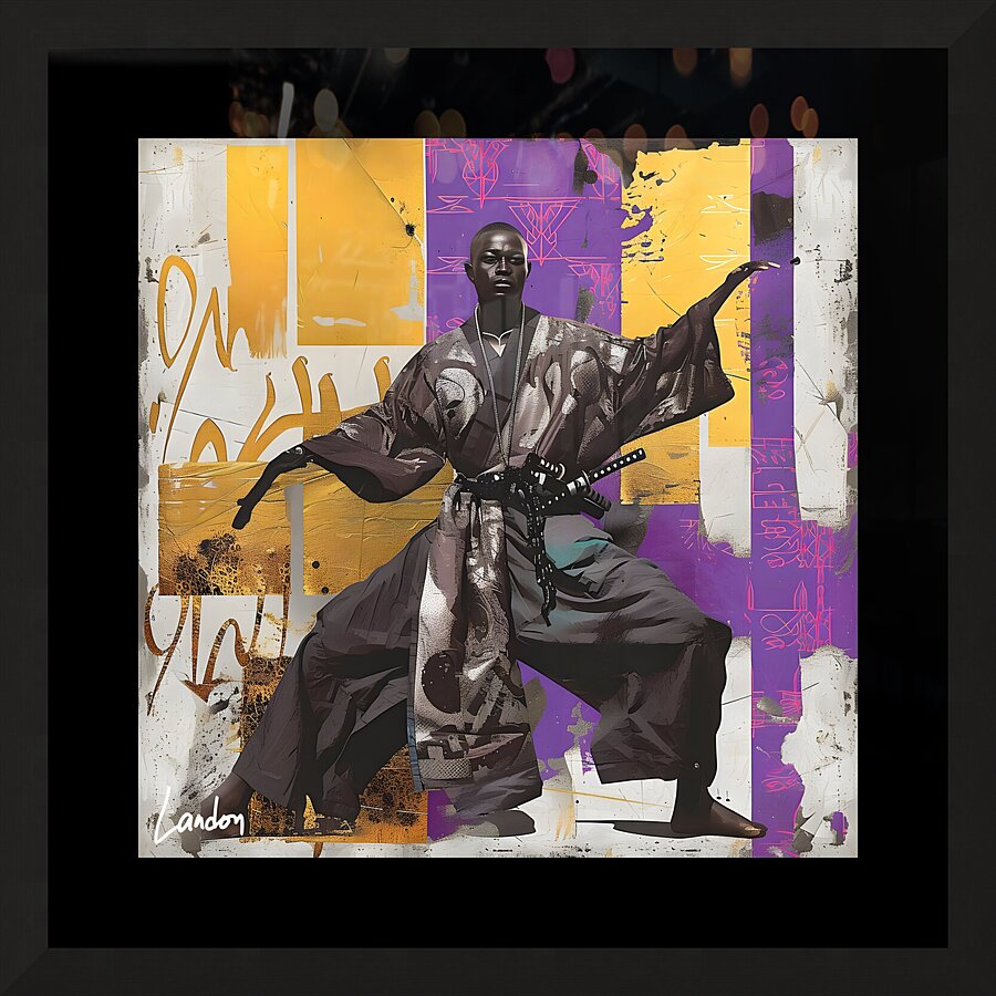 Op Art Samurai 10 Picture Frame print