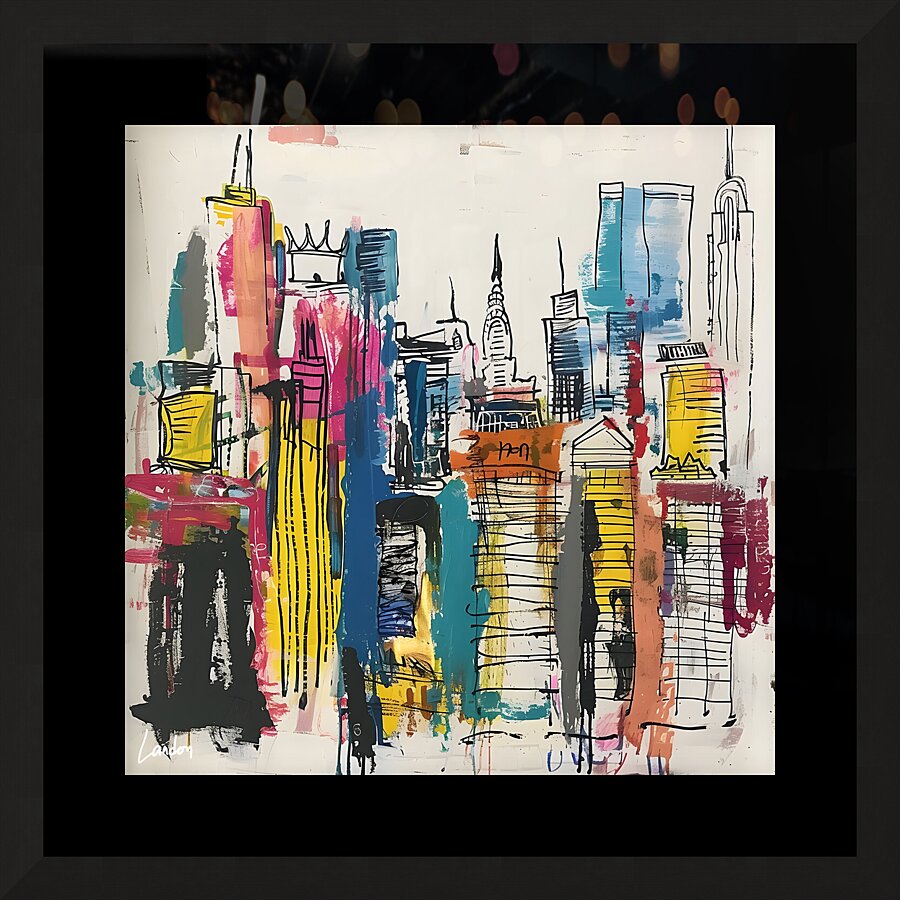Basquiat City 8 Picture Frame print