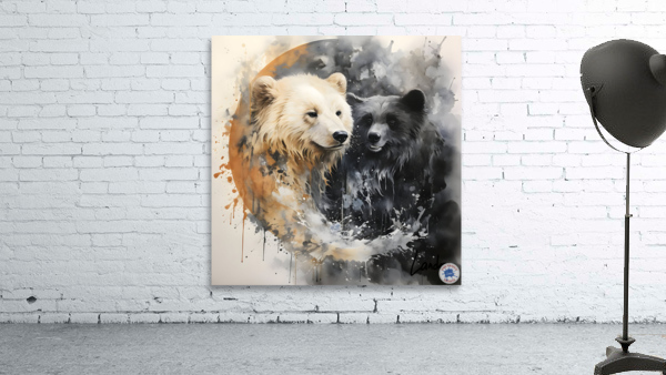 Yin Yang Polar Bears 3 Wall Preview