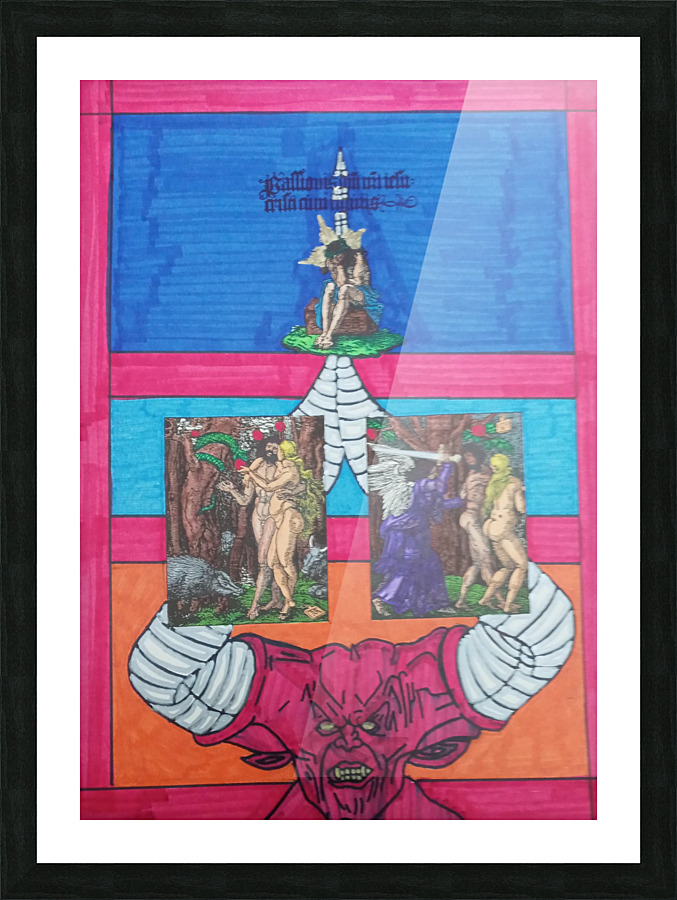 Devil made the man fall Picture Frame print