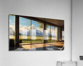 English: Mountain Vista: A Modern Interior with Panoramic Views Acrylic Print