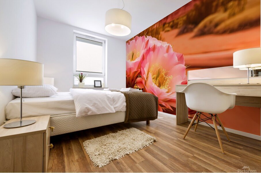   prompt   close up  blooming desert cactus  vibr Mural print