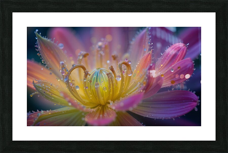 Ephemeral Dew: A Moment of Floral Beauty Picture Frame print