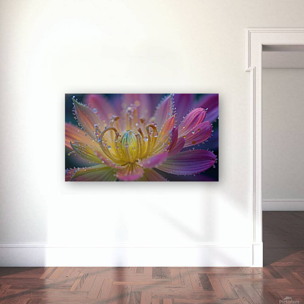 Ephemeral Dew: A Moment of Floral Beauty Reproduction